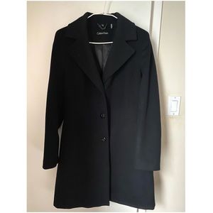 Calvin Klein Black Pea Coat (Size 12)
